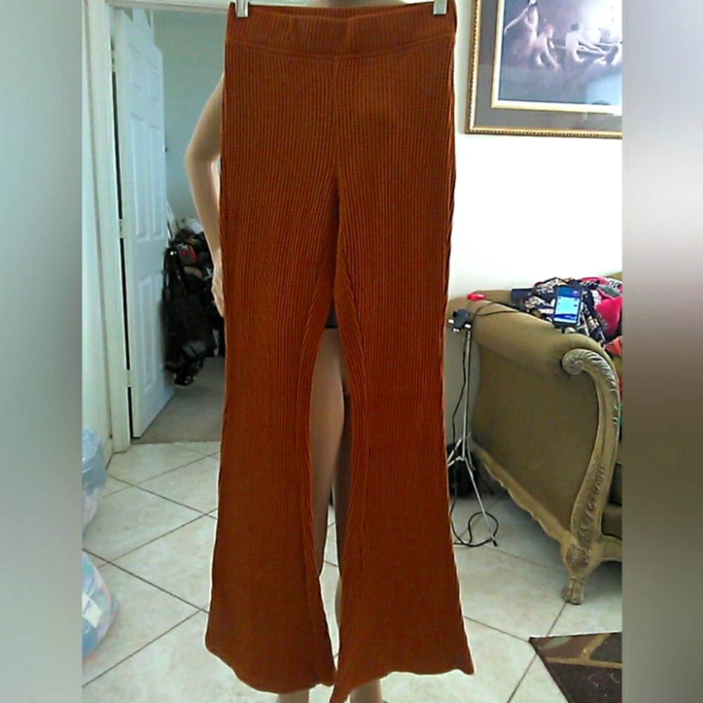 BbWOT AERIE WAFFLE Flare Pants W/ Wide Waistband SZ. XXS STRETCH COMFY
